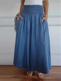 Fongt New Hot Women's Fashion Casual To Take Wide Legs Tight Waist Bandwidth Pants