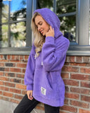 Fongt New Flannel Loose Hooded Long-Sleeved Woolen Coat