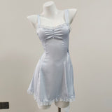 Fongt And Summer New Ice Silk Slings Sexy Pure Lusty Sweet Girl Sling Aja Crowear Home Dress Female Pure Desire High Sense