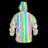Autumn And Winter New Dazzle Color Reflective Jacket Men's Colorful Laser Plus Size Hooded Jacket-Outfit