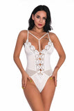 Black Backless Deep V Neck Bodysuit 1028-1-Outfit