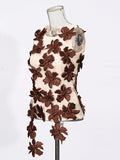 Fongt Temperament Vest 2025 Autumn And Winter New High-End Design Three-Dimensional Flowers Beautiful Sleeveless Body