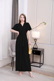 Pure Color Short-Sleeved Jumpsuit-Outfit