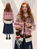 Pink Pattern Button Up Cardigan-Outfit