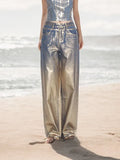 Fongt Straight Leg Jeans For The Spring 2024 New Retro Trend Wide-Leg Pants-Outfit