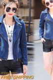 Short Jacket Women Spring Autumn Slim Casual Top Wild Windbreaker Students Small Coat Long sleeve Jeans Jacket Female