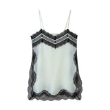 Fongt Women's Clothing In The Summer Of 2025 With Daily Niche Lace Splicing Sling Belt Vest Tops