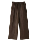 Fongt Women's INS Burst Linen And Cross-Coat Fashion Trousers Set