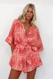 Fongt Summer 2024 Ladies With Waist Strap Geometric Print Sexy Jumpsuit 88137-Outfit