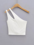 Fongt Summer Short Sexy Shoulder Shoulder Hollow Slim Small Vest Jacket-Outfit