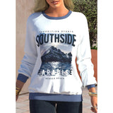 Autumn Tie-dyed Printed Round Neck Raglan Long Sleeve