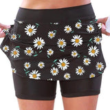 Daisy Printed Mid Waist Sports Leisure