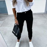 Cotton Fabric Pocket Slim Fit Fashion Casual