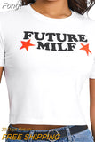 Women Goth Clothes y2k Crop Tops Summer 2023 T shirts Grunge 2000s Trashy Aesthetic Short Sleeve Tees Young Girls