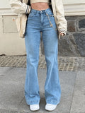 Mid Waist Washed Boyfriend Jeans-Outfit
