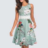 Floral Lace Patchwork Sleeveless Tunic Party