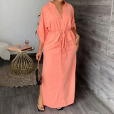 Fongt New Women's Wear Temperament V Tie With Waist Loose Casual Plus Size Winter