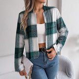 Wind 2025 Live Shooting Autumn And Winter Leisure Lattice Long Sleeves Of The Sleeves Women's