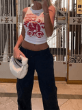 Eye Look Graphic Crop Tank Top-Outfit