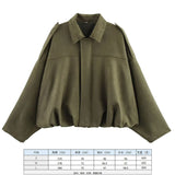 Fongt Spring Pilot Jacket Bat Sleeve Zipper Loose Tuffen Jacket Women's Casual Jacket