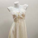 Fongt Girl Lace Sexy Sling Dress Girl Summer Pure Lust Style High-End Private Room Dew Back Silky Home Skirt