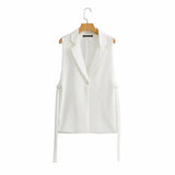 New Lace-Up Forked Vest Suit Vest In The Spring Of 2024-Outfit