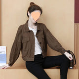 Fongt Autumn Casual Coat Female Autumn Versatile Thin 2024 New Loose Show Thin Korean Version Of The Tooling Jacket Tide-Outfit