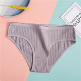Underwear Cotton Panties Sexy Underpants Women's Panties Solid Color Briefs for Female Striped Cotton Intimate
