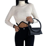 Fongt Autumn And Winter Explosion Of Women's High-Collar Irregularly Swing Short Sweater
