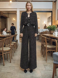Fashion High-End Set 2025 New Temperament Small Fragrant Coat + Belt Design Feeling Trousers