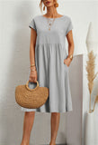 Fashionable Summer Elegant Cotton Linen A-