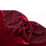 Wedding Guest Dress Women Autumn Maxi Elegant Velvet Prom Dresses Sexy Formal Occasion Party Dress With Lace Glove-Outfit