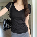 Shoulder T-Shirt A New Slim, Thin, Short-Sleeved T-Shirt For Women In Spring And
