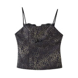 New Spring Style Satin Lace Splice Halter Top 3067132-Outfit