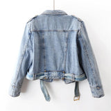 Denim Cropped Trench Jacket-Outfit