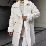 Fongt Winter New Fur Coat Collar Long Sleeves Plush Jacket