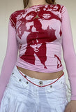 Screen Print Long Sleeve Tee-Outfit