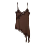 Fongt Women's ZA Irregular Lace Side Pure Lusty Dress
