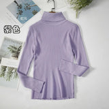 Fongt Sweater Woman With Bottom Shirt Autumn And Winter New Long Sleeves To Keep Warm Body Solid Color Knitted
