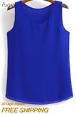Korean Fashion Blouses Women White O-Neck Sleeveless Chiffon Vest Woman Tops Female Shirts 3XL Basic Solid Women