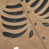 Skeleton Graphic Oversized Varsity Jacket-Outfit
