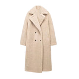 Fongt Autumn And Winter New Women's Big Collar Plus Thick Lamb Hair Grip Velvet Super Coat