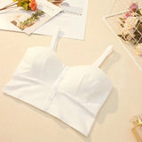 Top Women Camis Halter Top Women Camisole 2018 Summer Sexy Sleeveless Slim Low Chest Button BTS Roupas