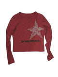 Vintage Print Button Long Sleeve Tee-Outfit