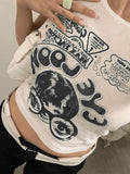 Eye Look Graphic Crop Tank Top-Outfit