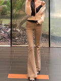 Fongt Ucka-Colored Micro-Tight Jeans Women's Spring High-Waist Niche Fashion Drag-And-Thall Thighs Trousers
