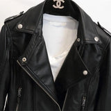 Fongt New Korean Version Of Students Small Coat PU Leather Coat Female Short Spring And Autumn Model Slim Lapel Locomotive Leather Jacket Tide-Outfit