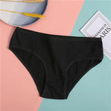 Underwear Cotton Panties Sexy Underpants Women's Panties Solid Color Briefs for Female Striped Cotton Intimate