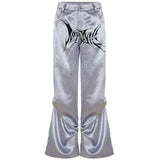 Fongt Street Trendy Dark Print Bump Color Low-Rise Loose Straight Straight-Barry Trousers 2025 New