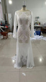 Fongt New White Lace Slimming High-End Dress Fairy Temperament Banquet Dress High-End Feeling